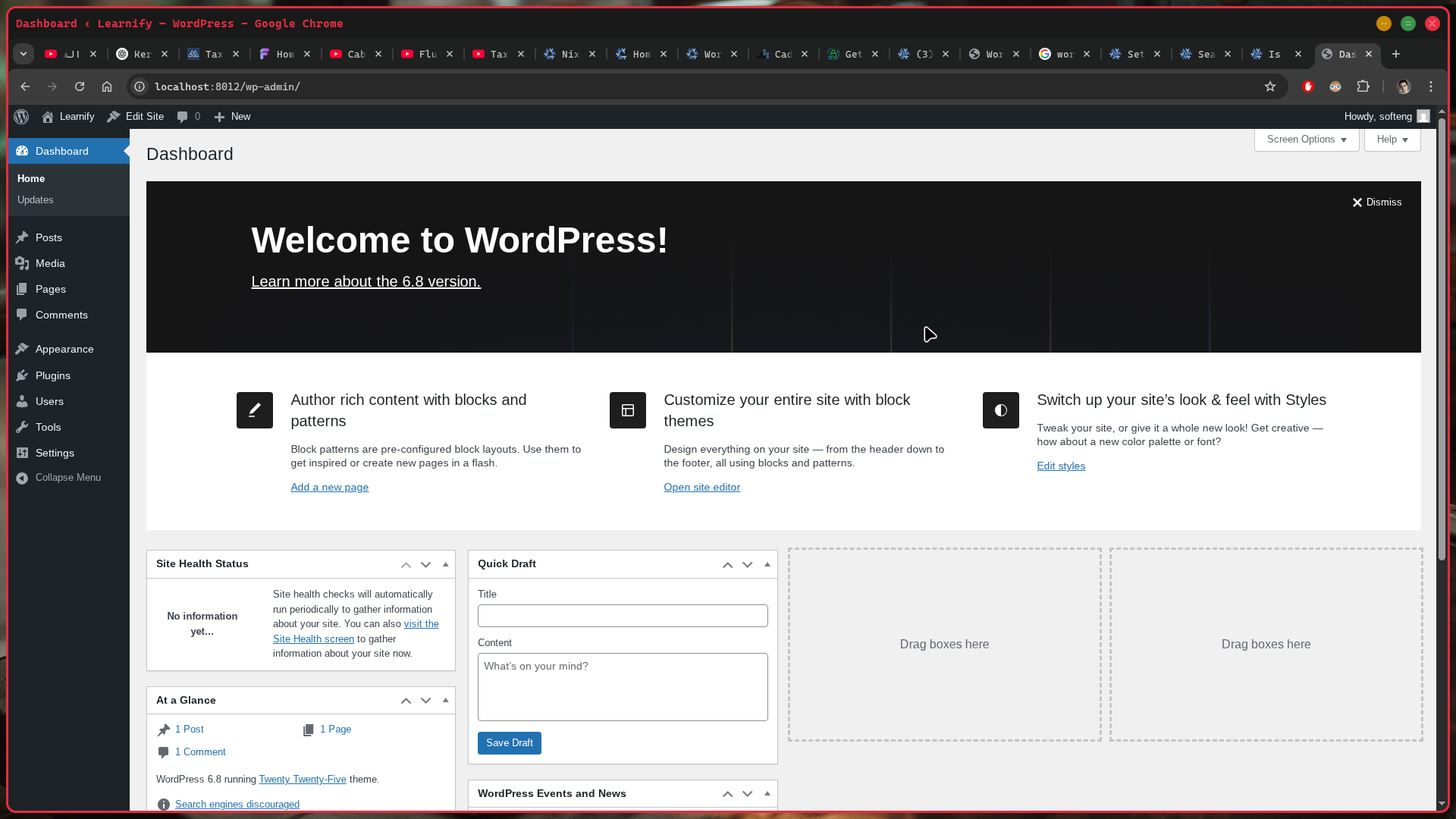 Wordpress Home Screen